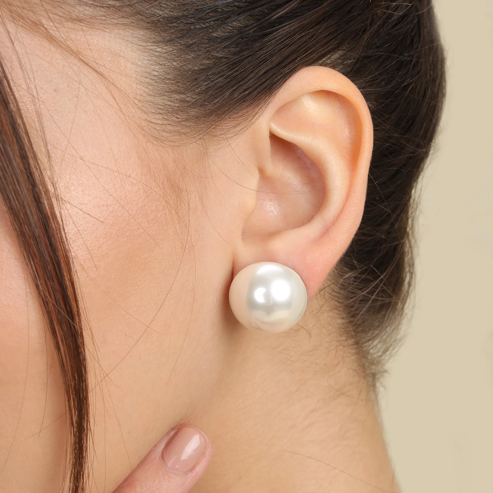 Frosted Pearl Studs