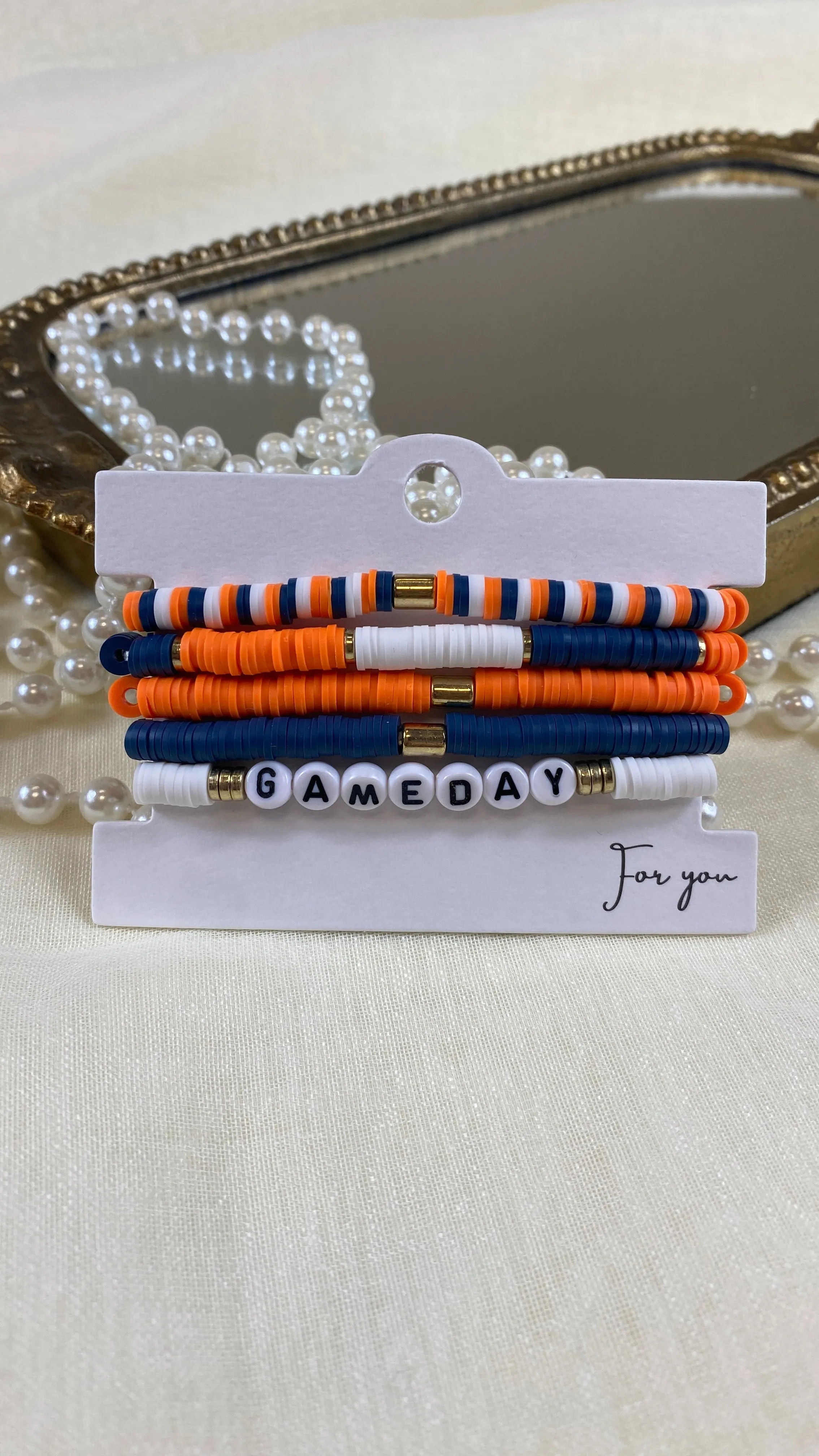 Gameday Set of 5 Stretch Bracelets- 6 Colors