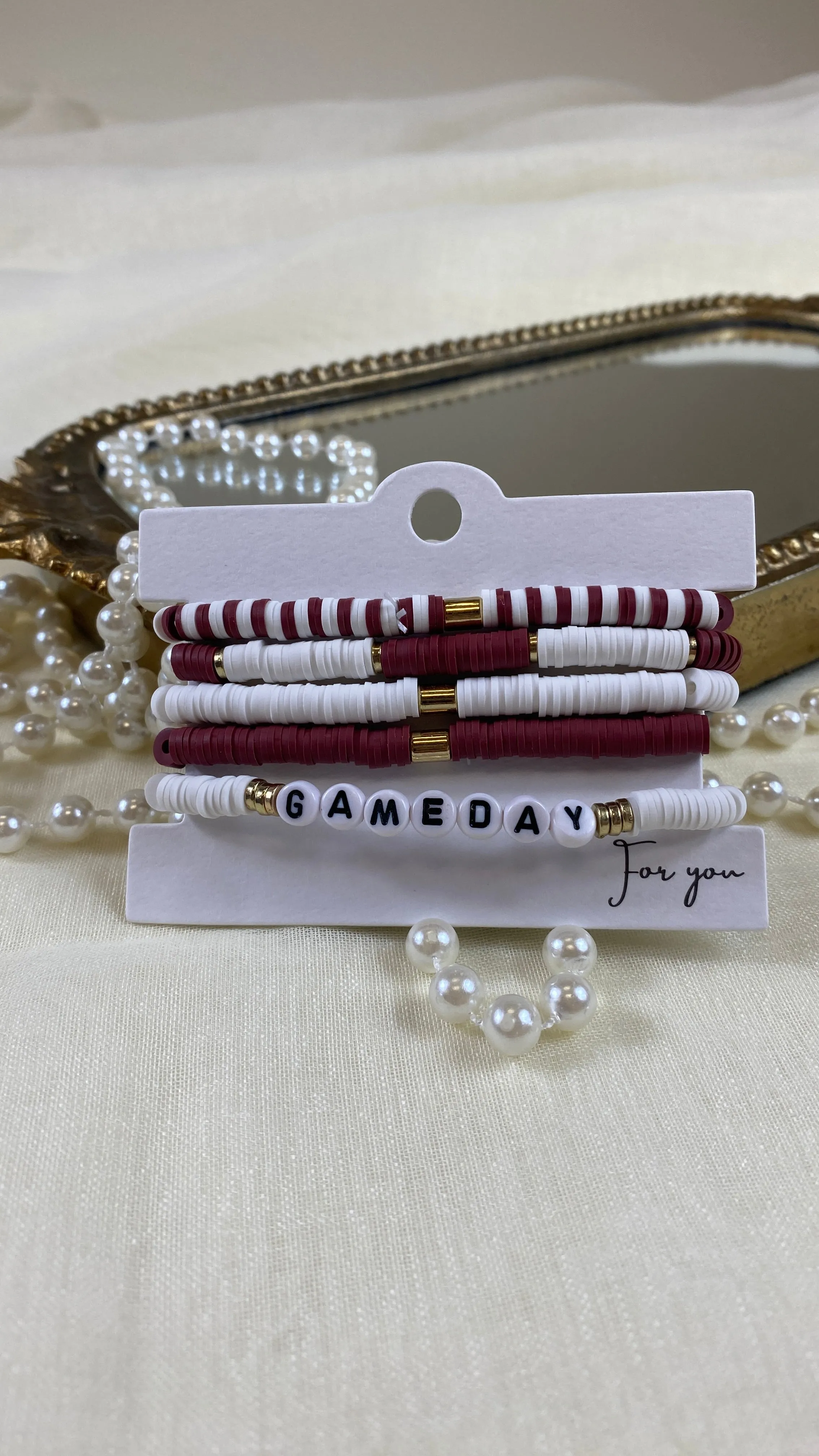 Gameday Set of 5 Stretch Bracelets- 6 Colors