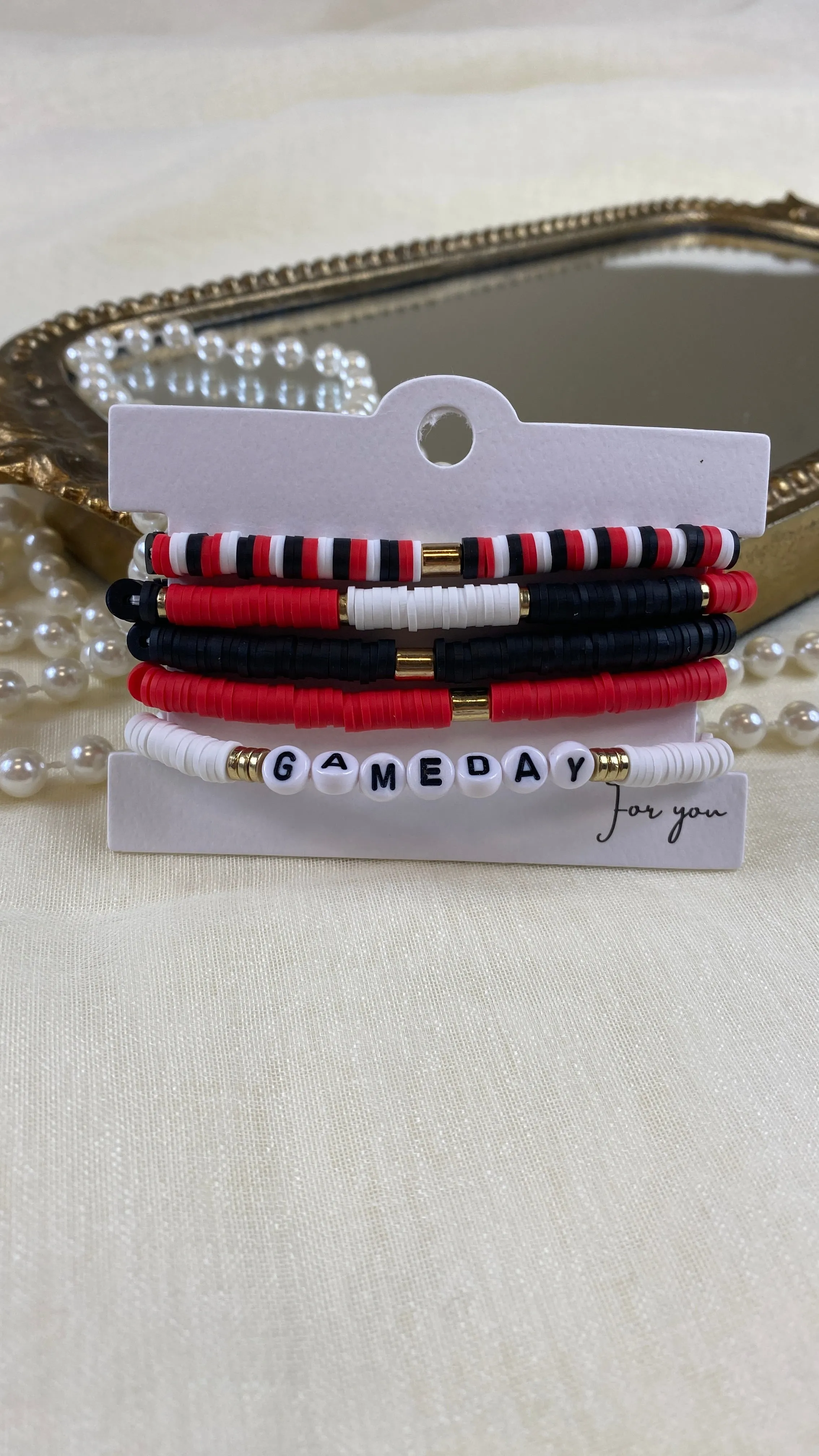 Gameday Set of 5 Stretch Bracelets- 6 Colors