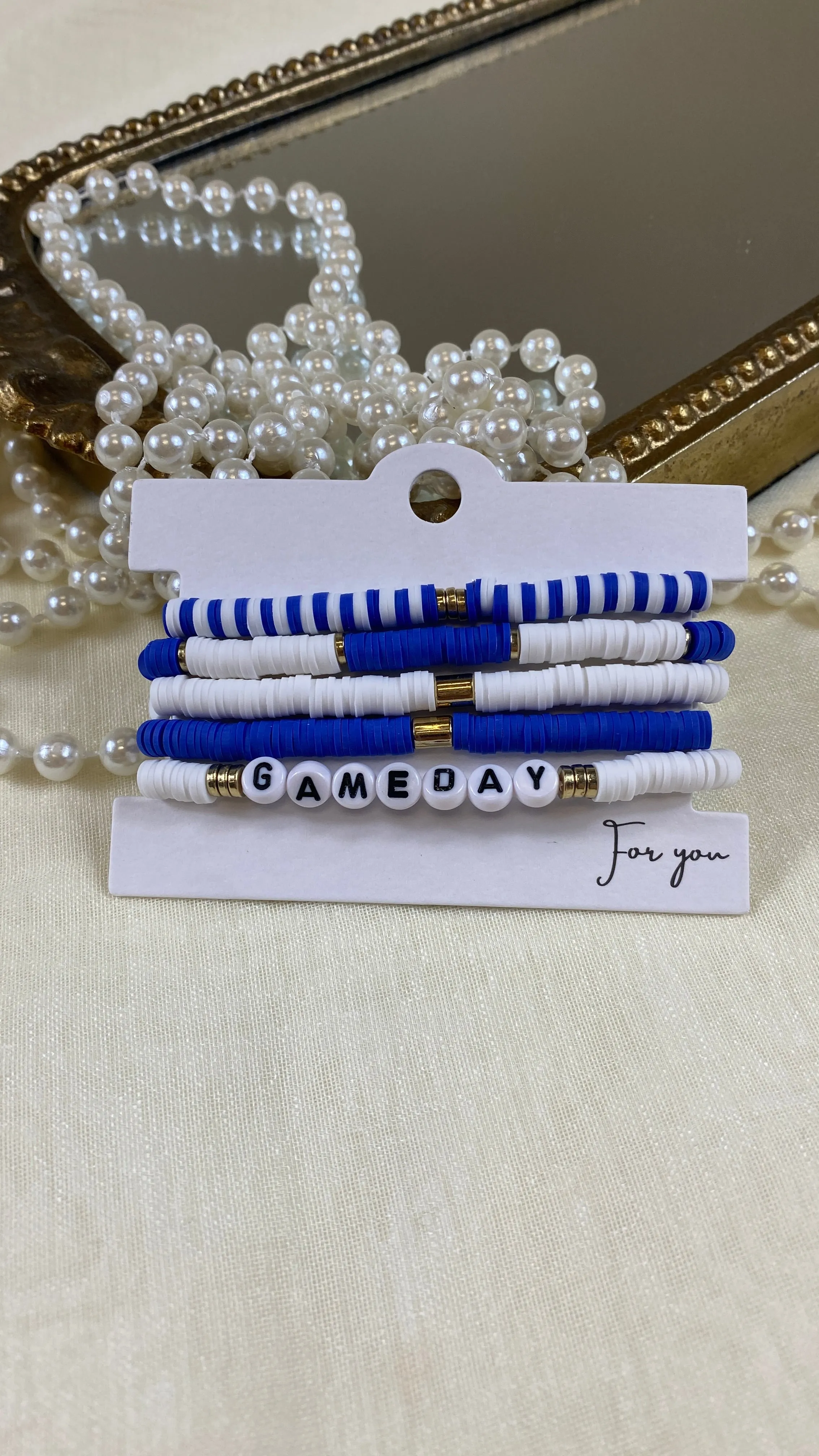 Gameday Set of 5 Stretch Bracelets- 6 Colors