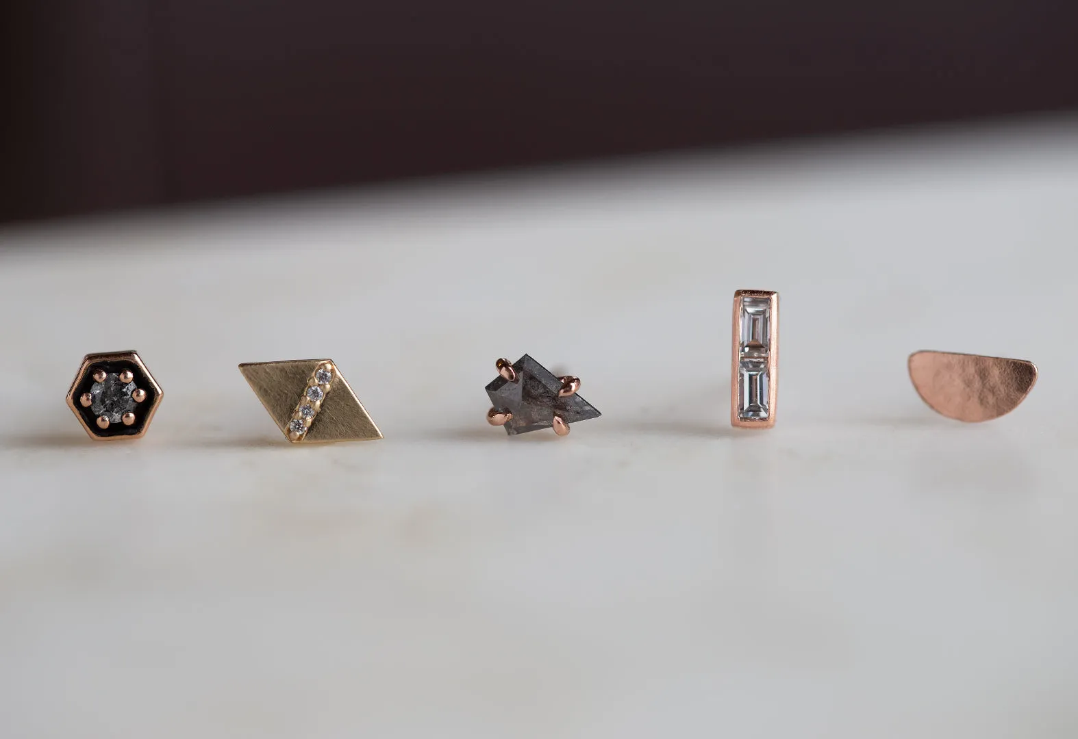 Geometric Pavé Diamond Studs