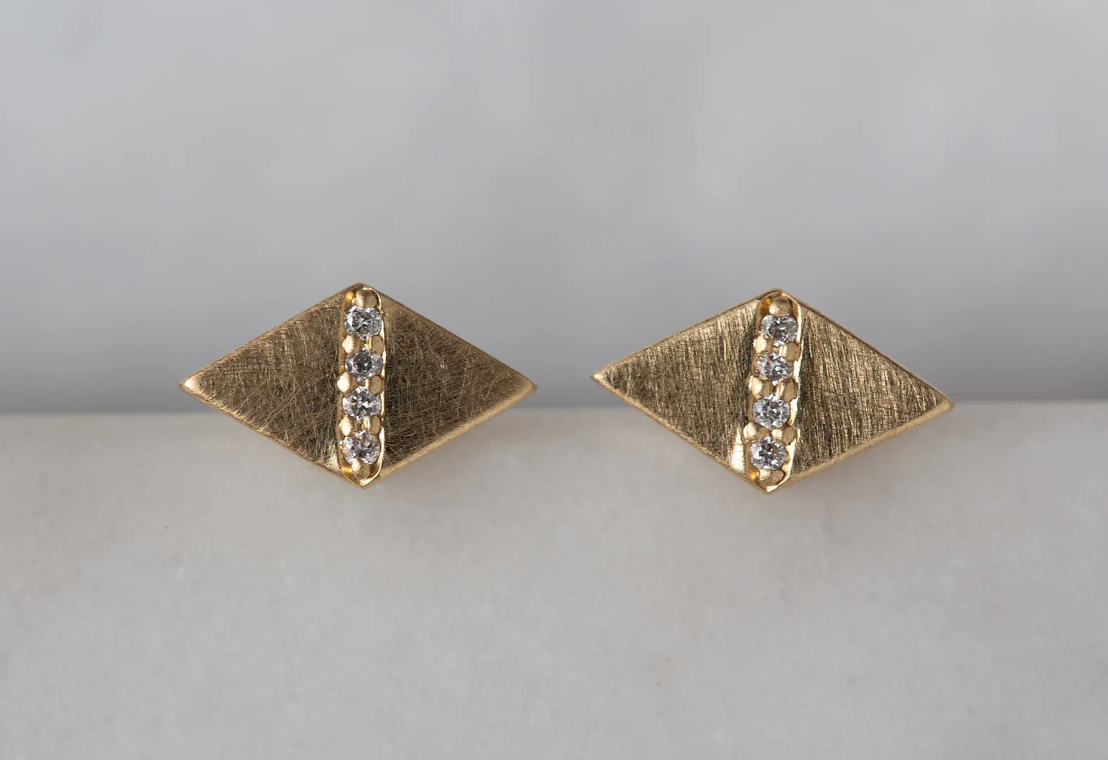 Geometric Pavé Diamond Studs