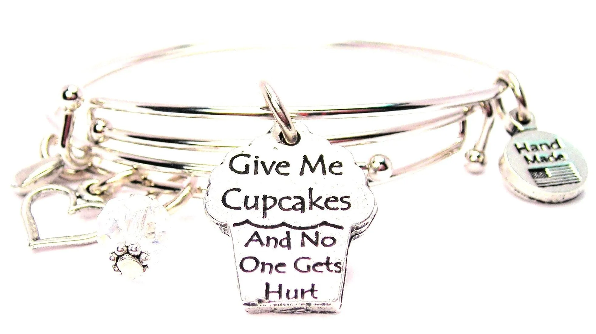 Give Me Cupcakes And No One Gets Hurt Expandable Bangle Bracelet Set