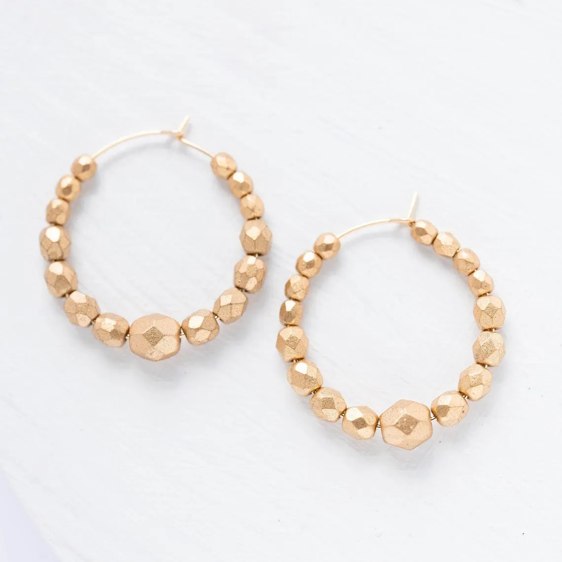 Gold Bead Hoops- WS