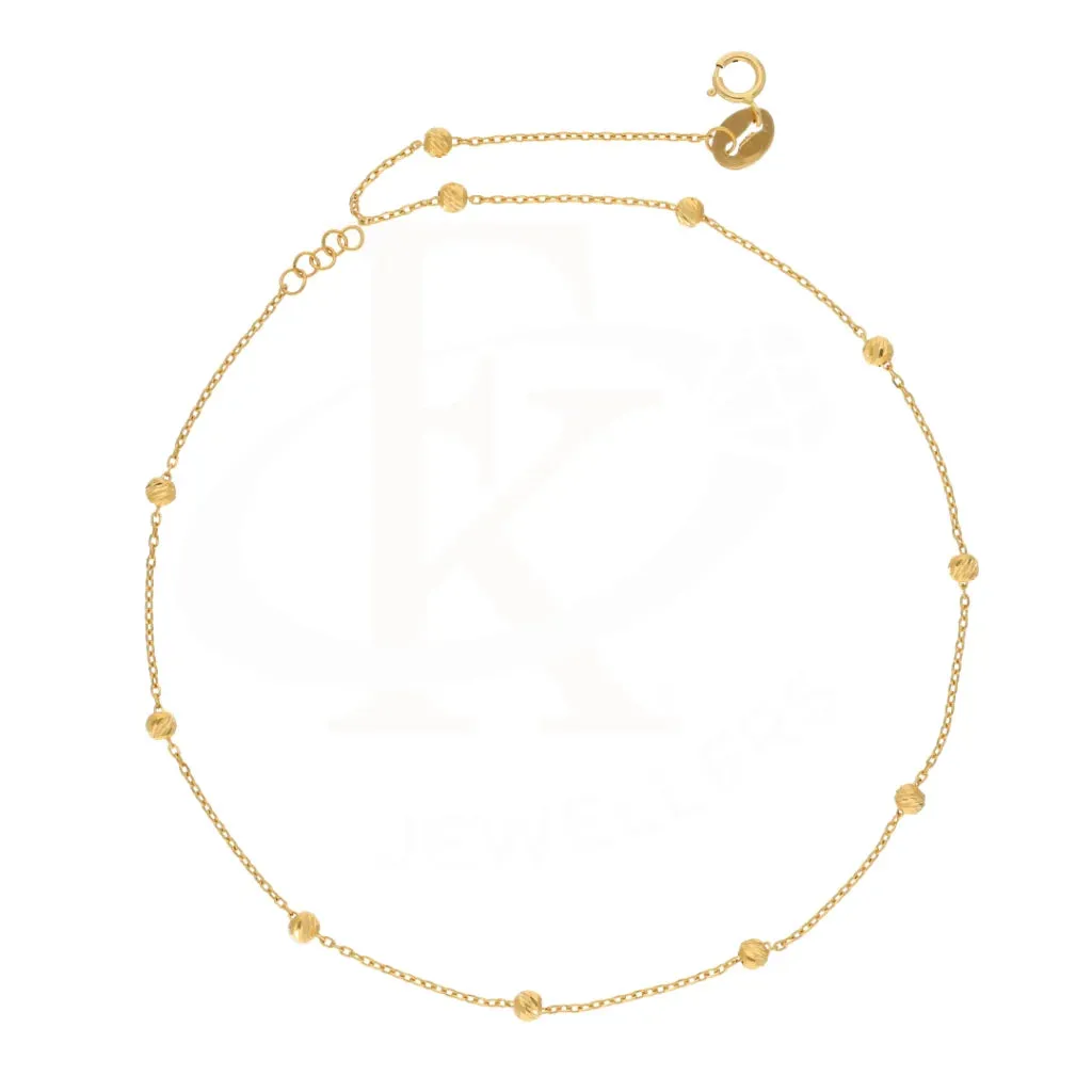 Gold Bead Small Ball Link Anklet 21KT - FKJANKL21KM8372