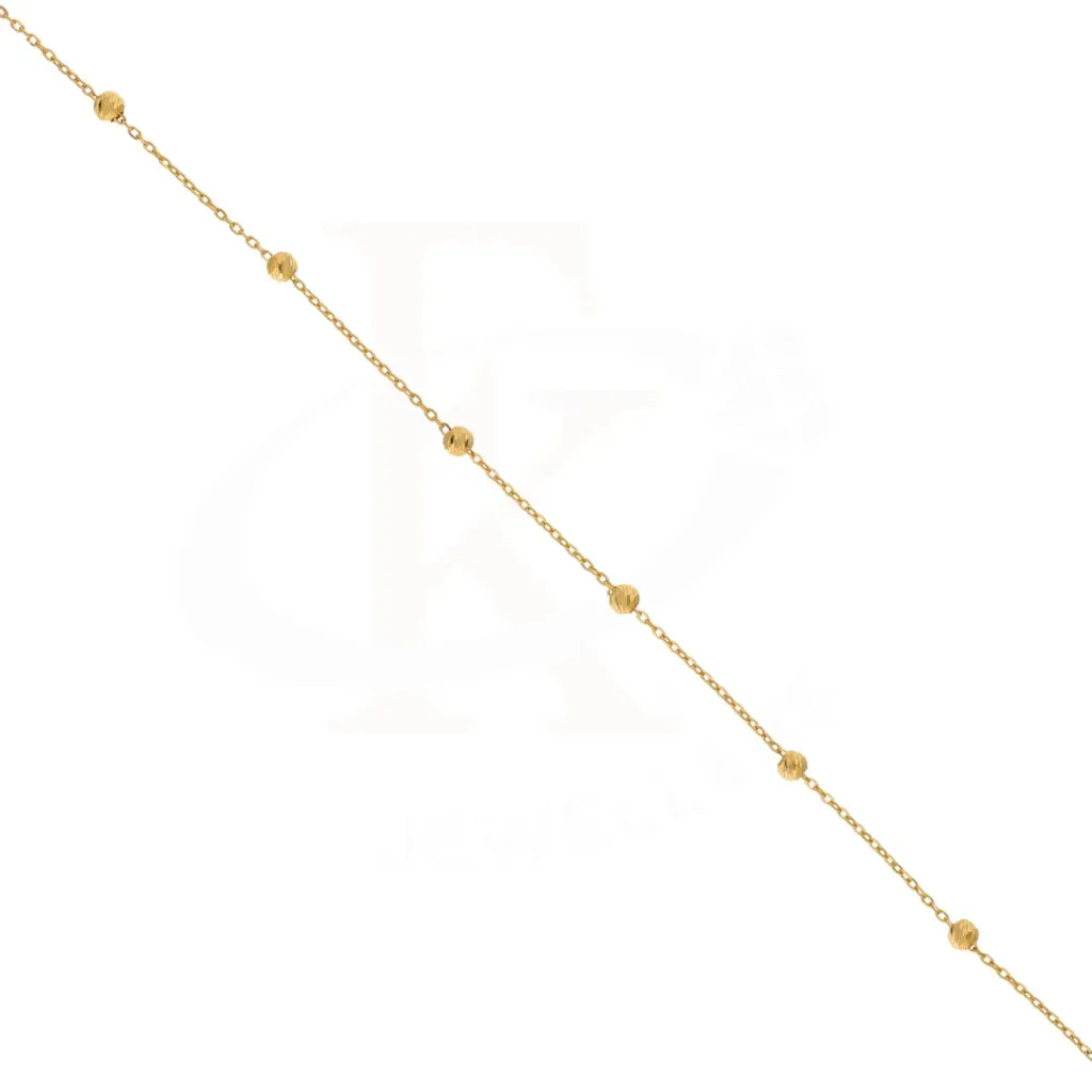 Gold Bead Small Ball Link Anklet 21KT - FKJANKL21KM8372