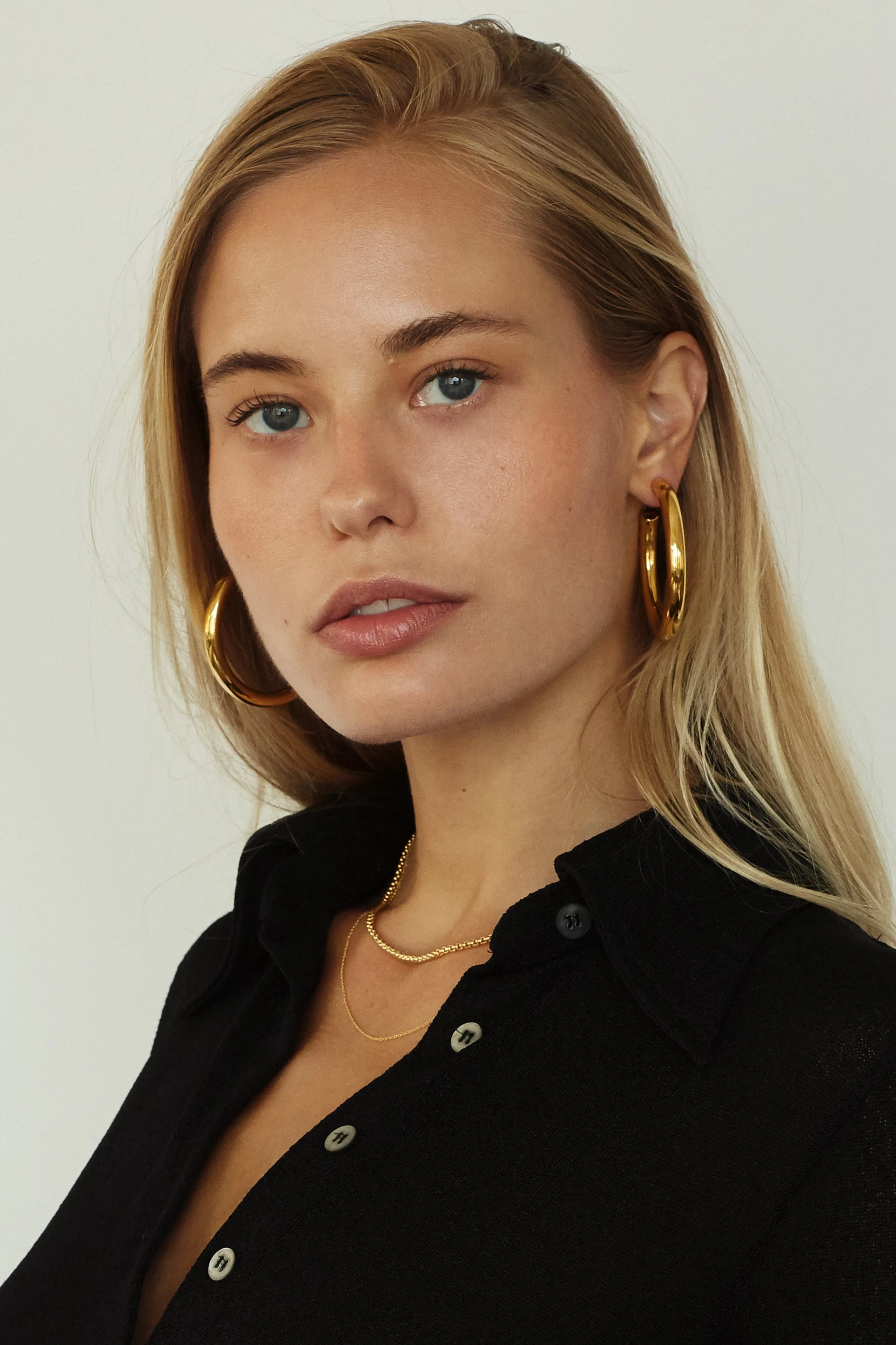 Gold Hollow Hoops