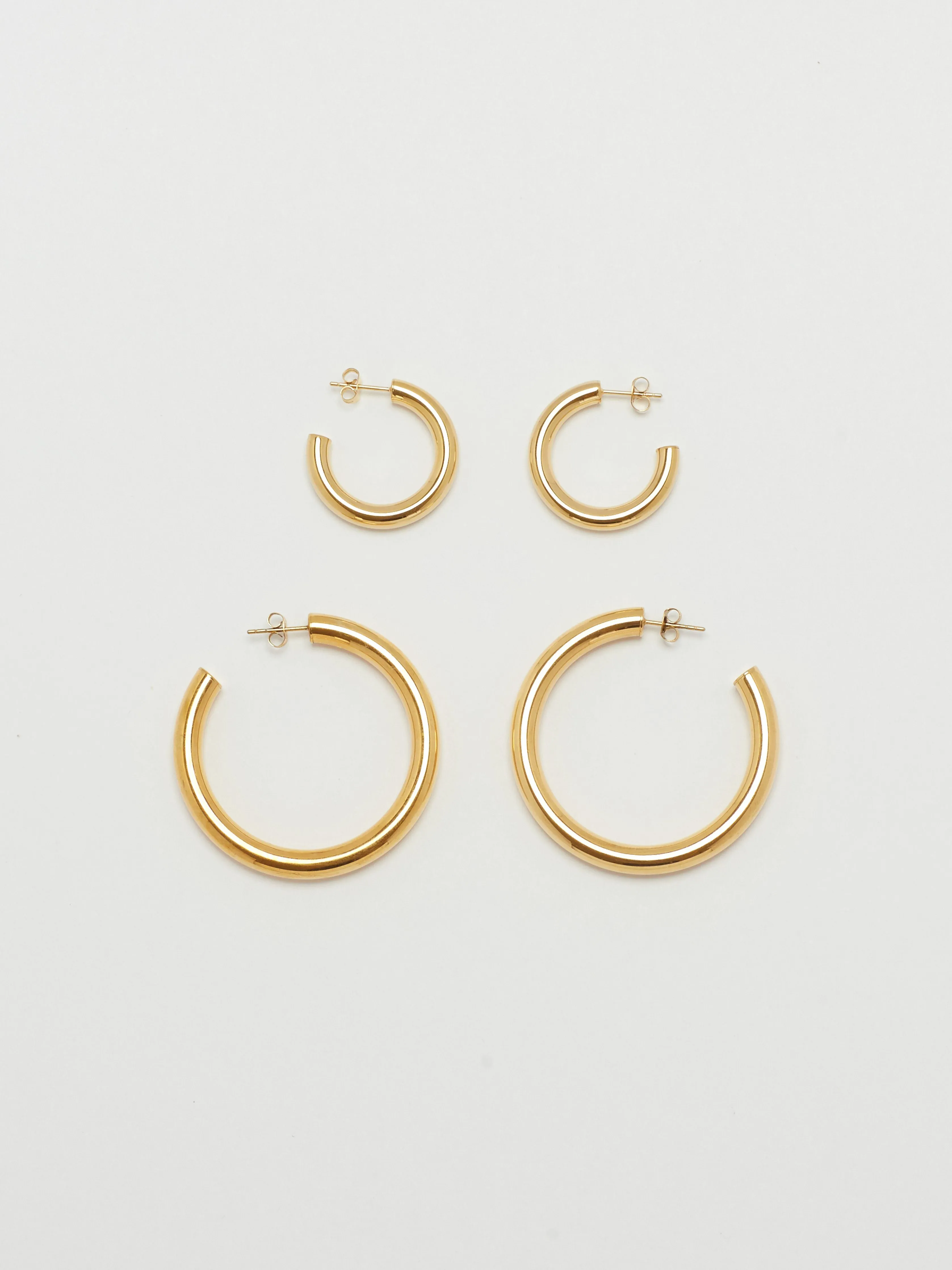 Gold Hollow Hoops