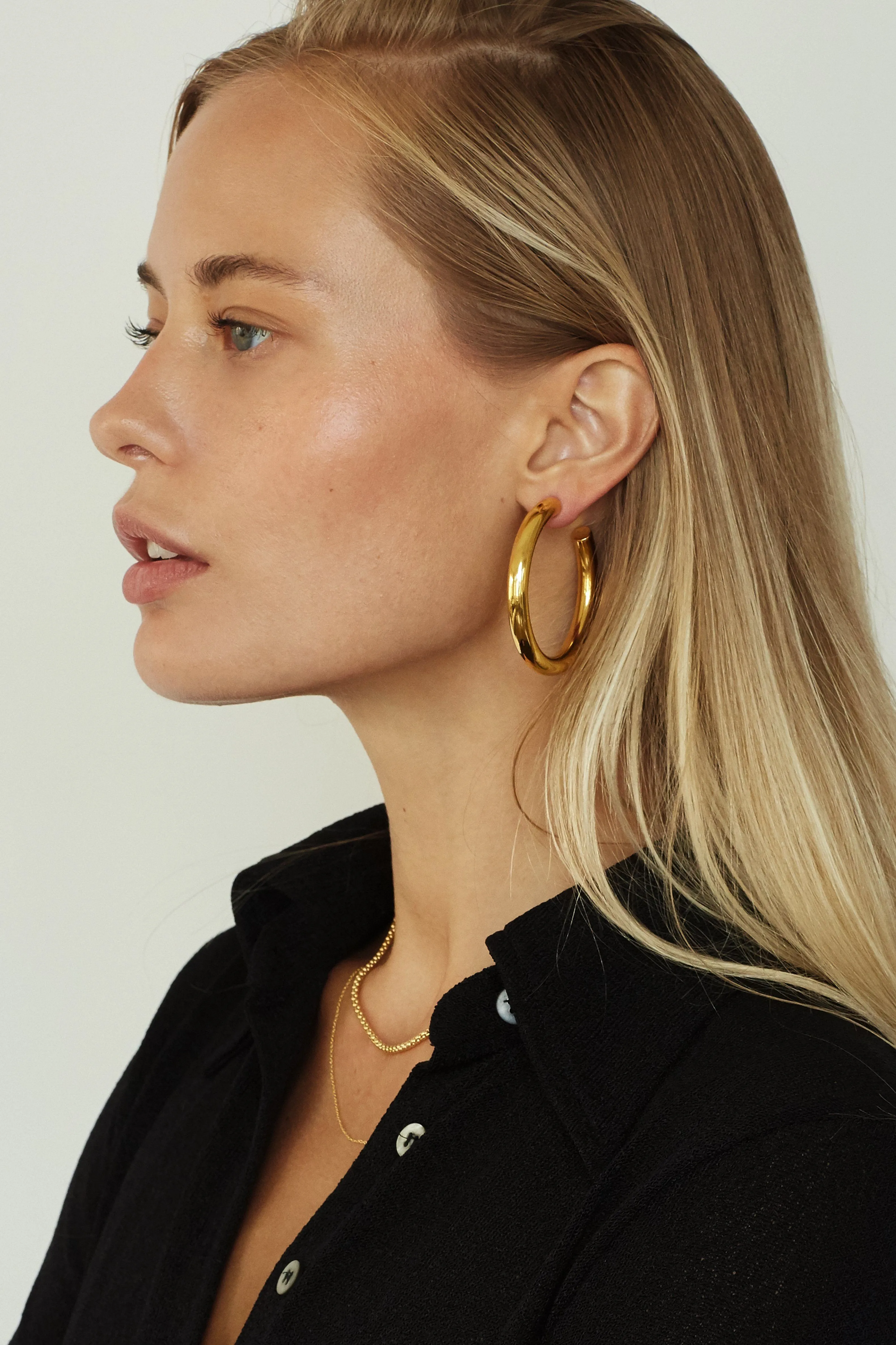 Gold Hollow Hoops