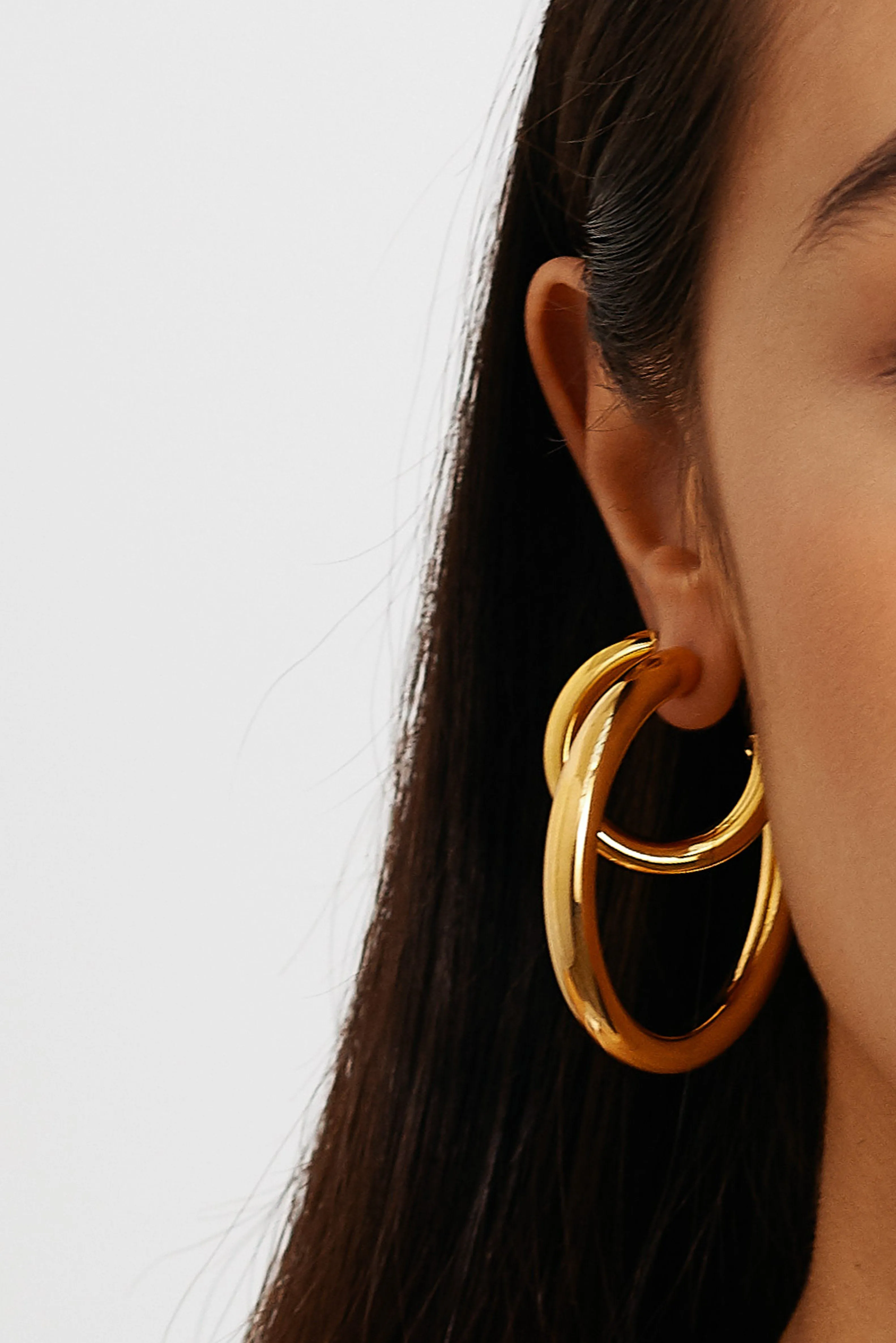 Gold Hollow Hoops