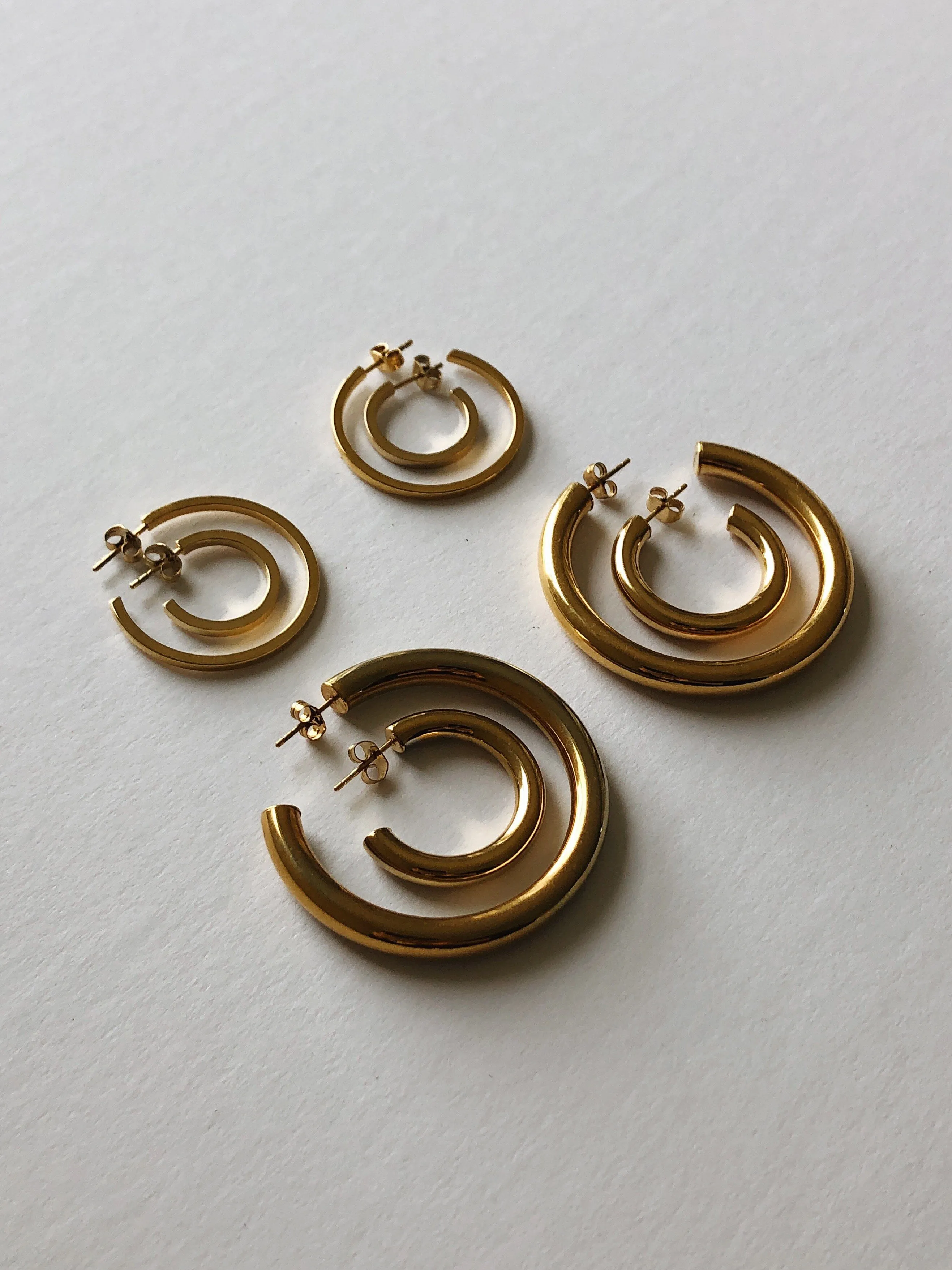 Gold Hollow Hoops