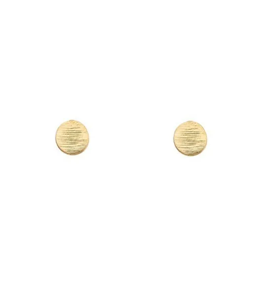 Gold Metal Circle Post Earrings