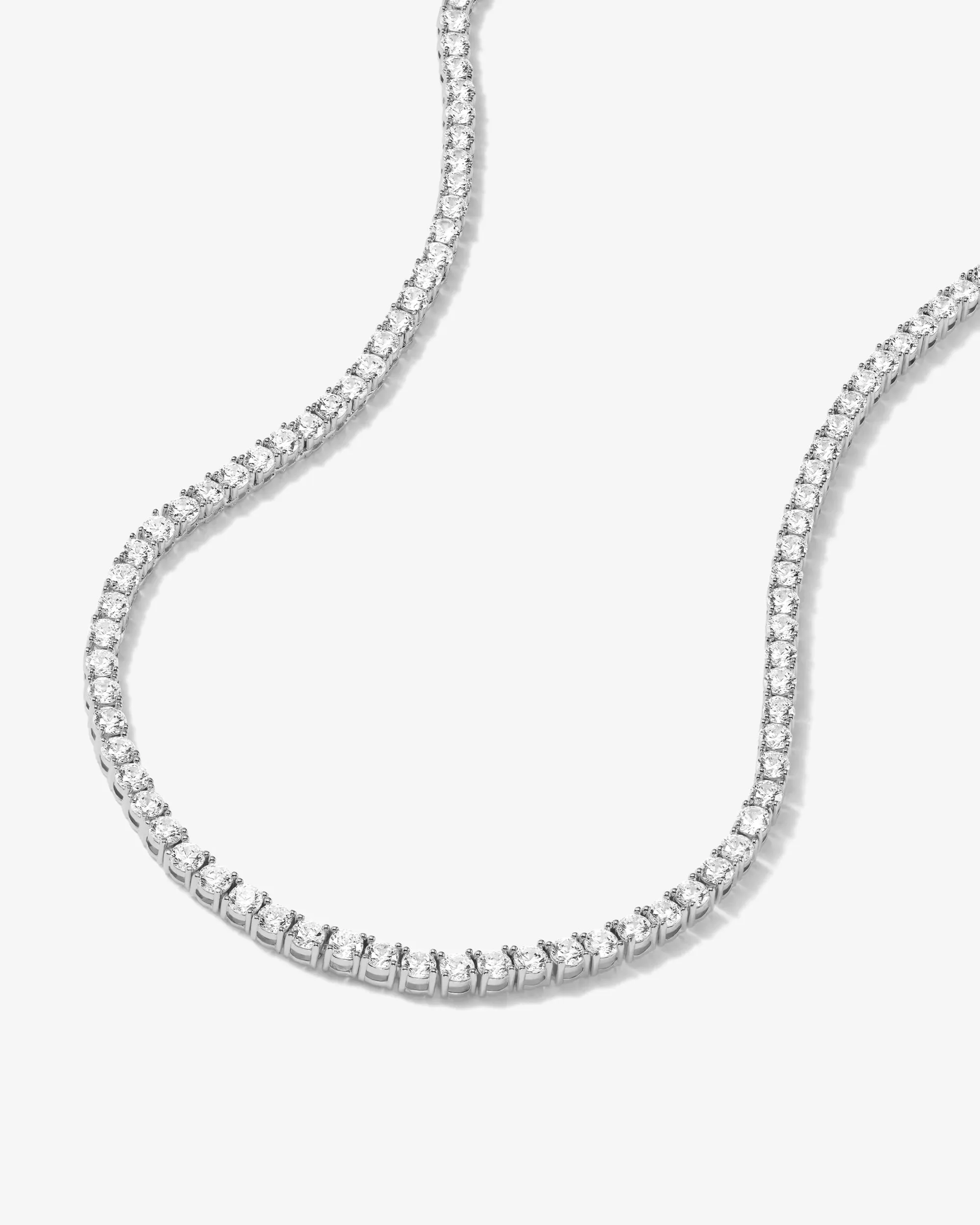 Grand Heiress Tennis Necklace 16" - Silver|White Diamondettes