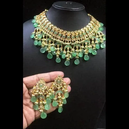 Green Patchi Kundan Choker Set