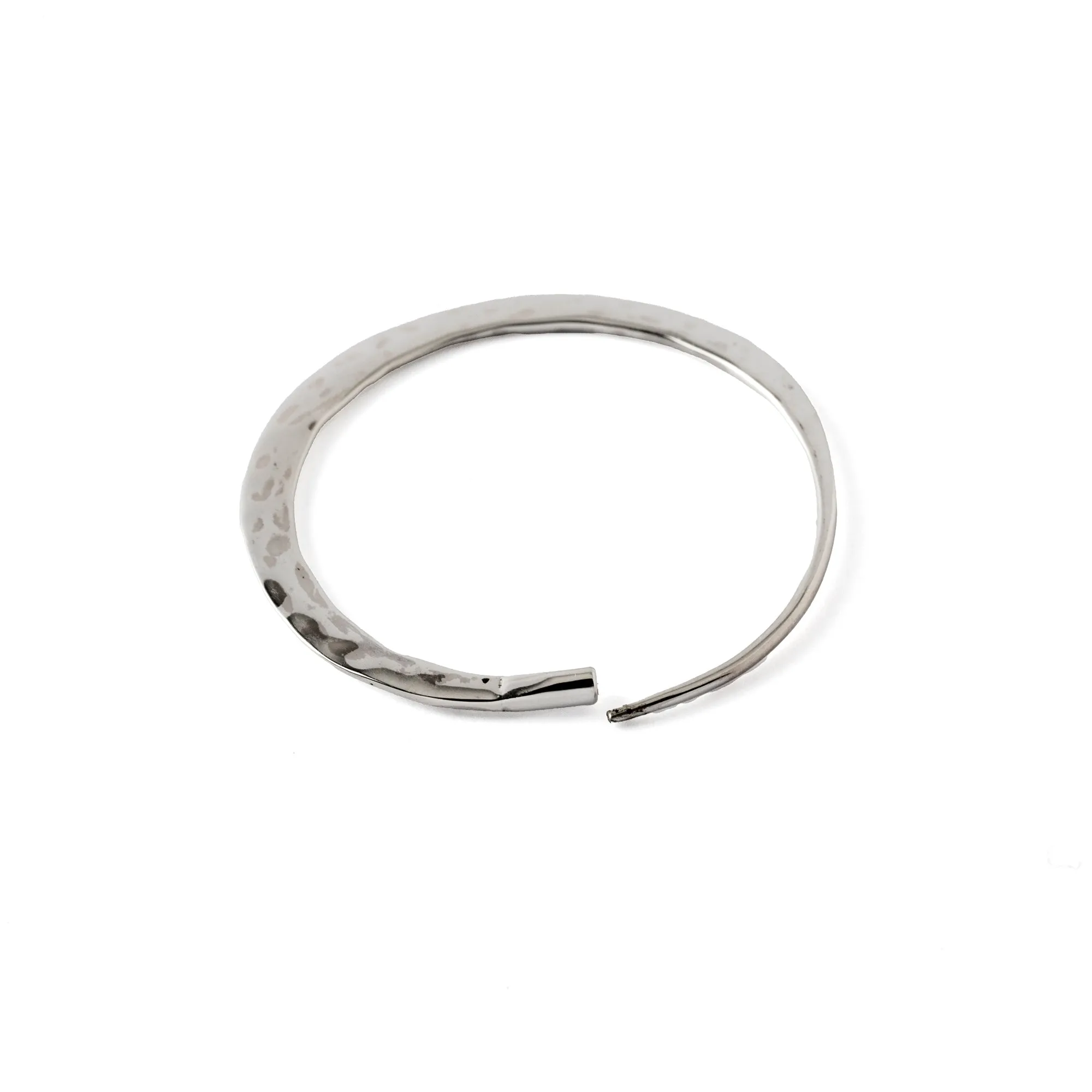 Hammered Silver Hoops