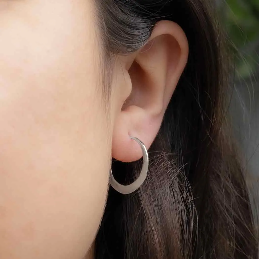 Hammered Silver Hoops