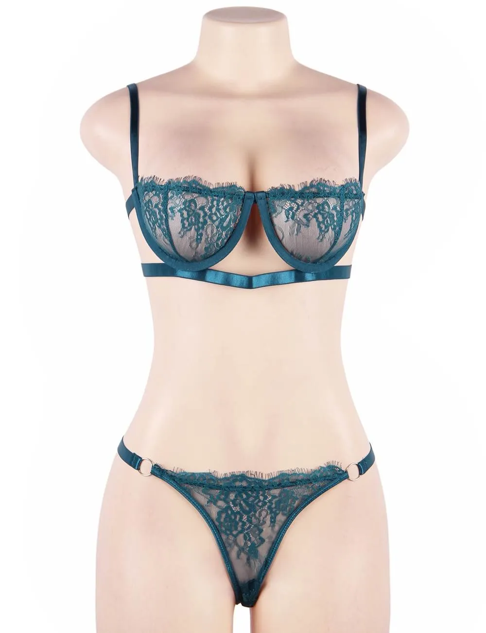 High Quality Beautiful Lingerie Lace Bra & Panty Set Egypt With Steel ring