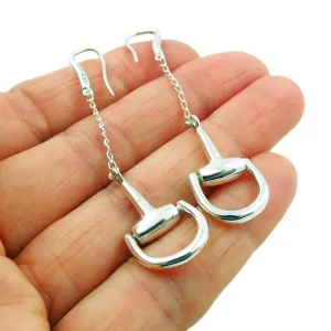 Horsebit Snaffle 925 Sterling Silver Riding Tack Earrings