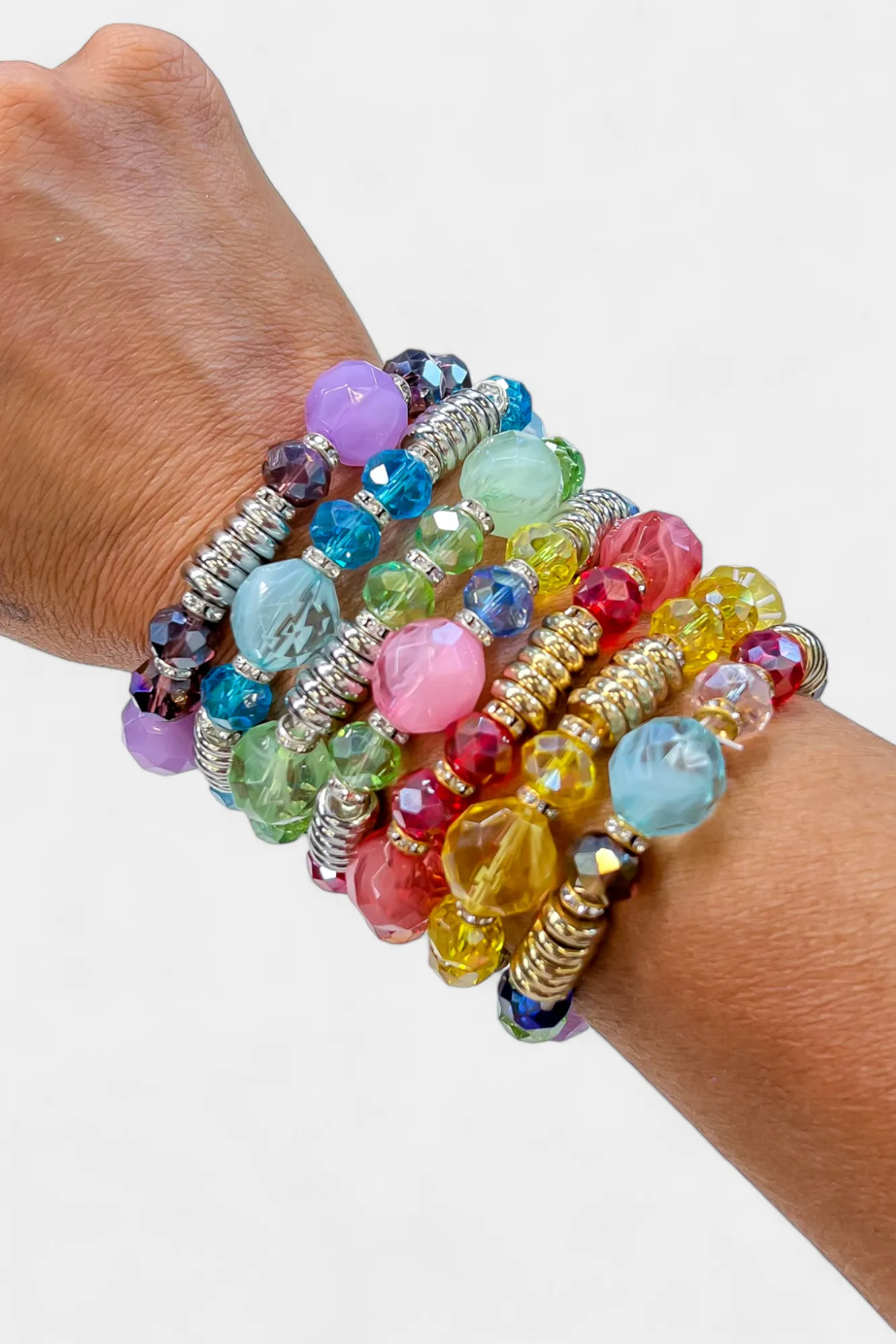 Iridescent Stone Stretch Bracelet