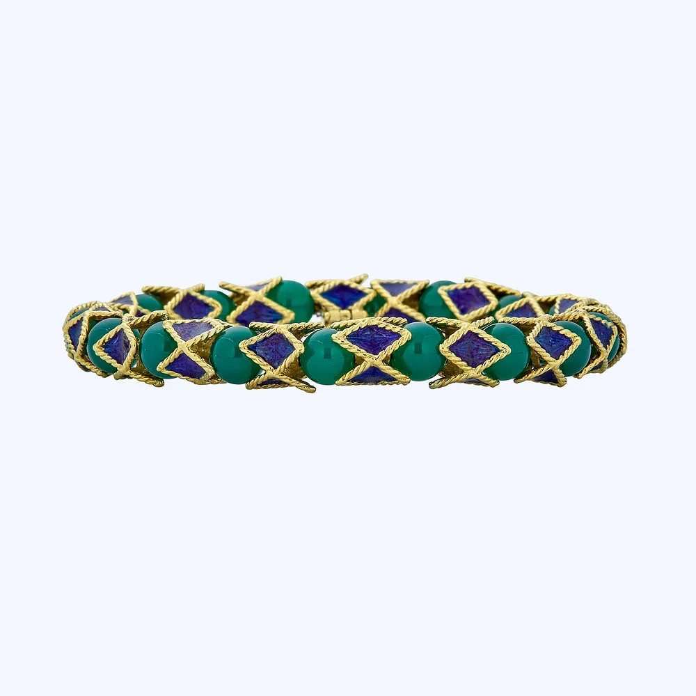 Jade Enamel Snake Bracelet