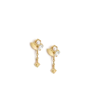 Kirstin Ash Slice Cluster Chain Studs- Gold