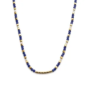 LAPIS BEADED NECKLACE