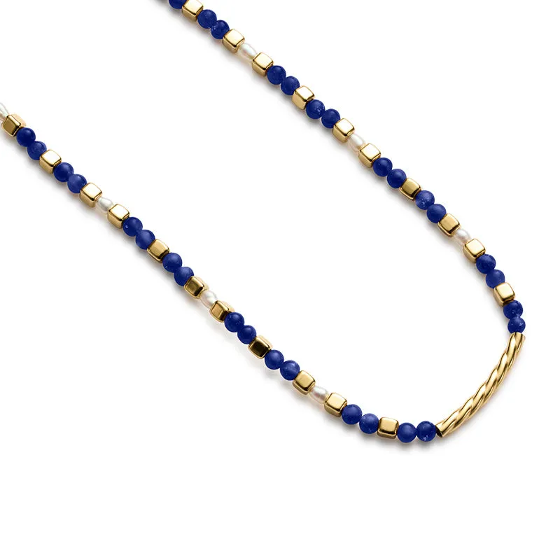 LAPIS BEADED NECKLACE