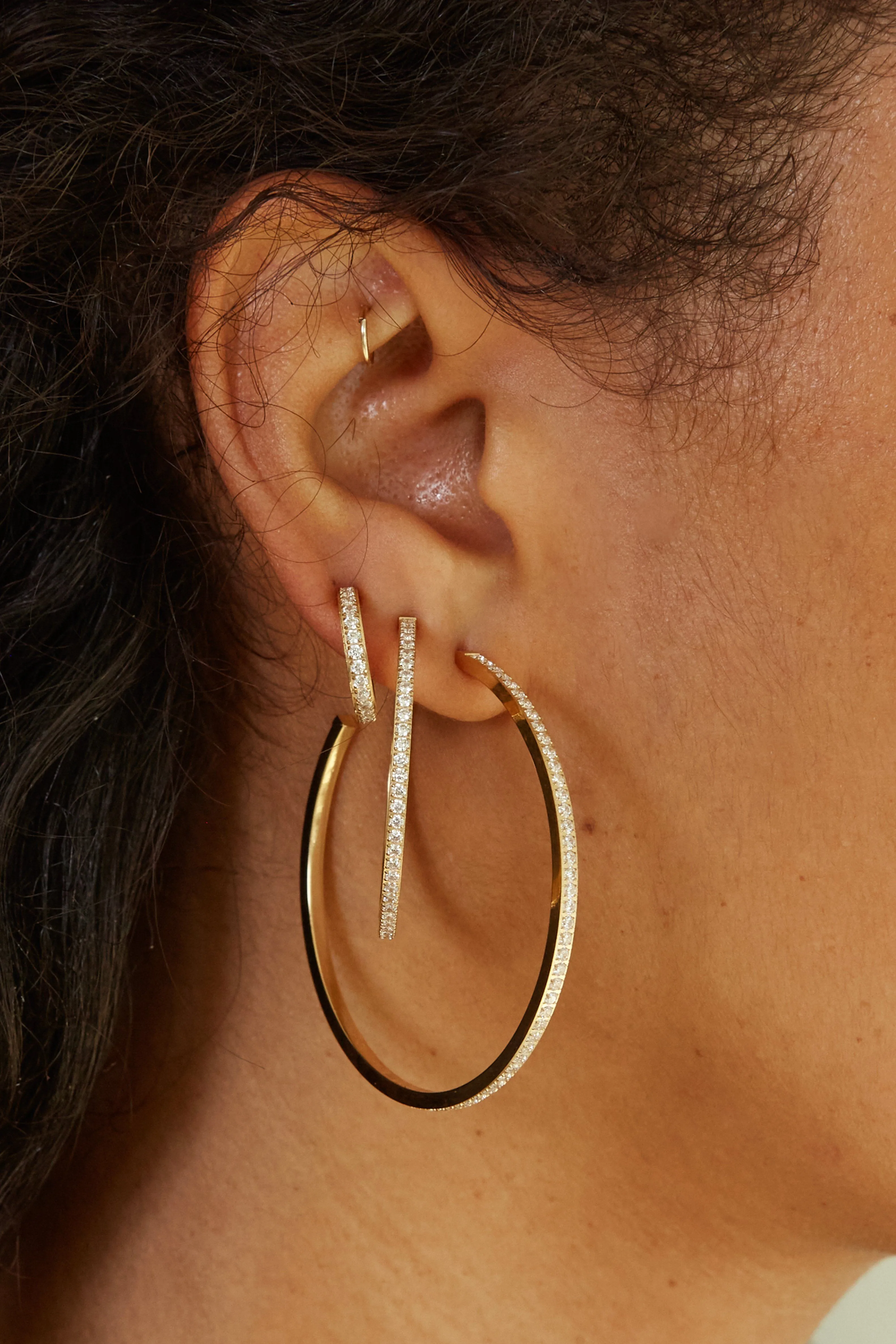 Large Diamond Hoops