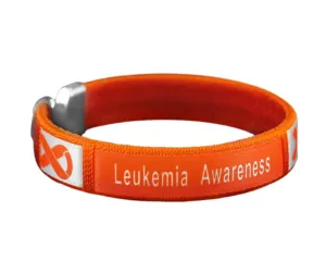 Leukemia Awareness Orange Ribbon Bangle Bracelets