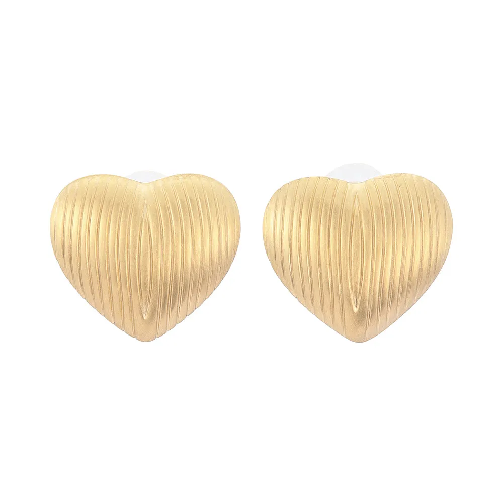 Lined Heart Earrings