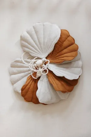 Linen “Caramel” Garland with Shells