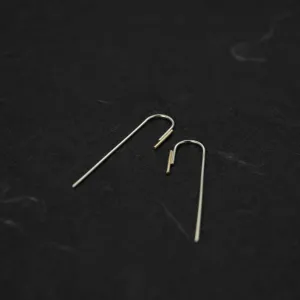 Long arch earrings N°18 in sterling silver & solid gold