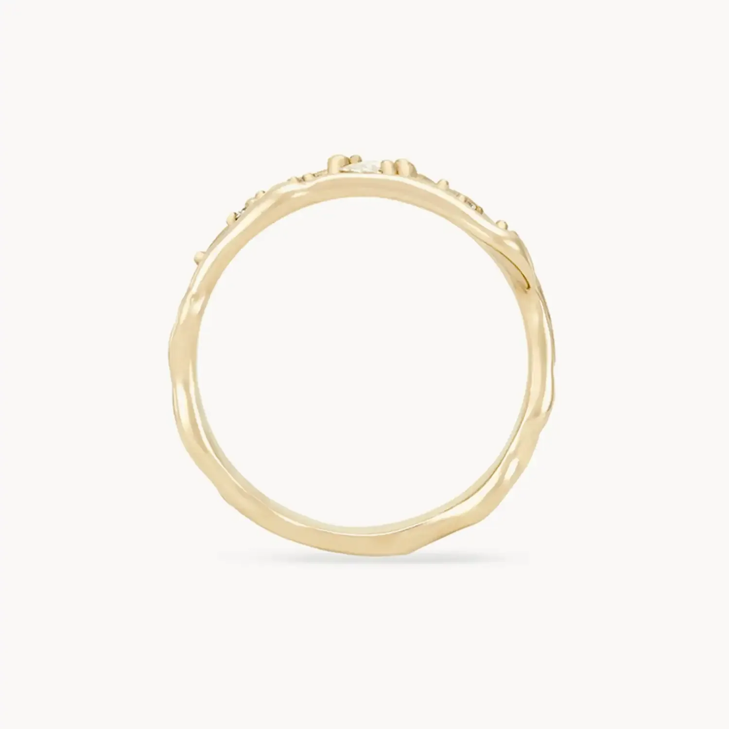 Luminous honey diamond ring - 14k yellow gold, white diamonds