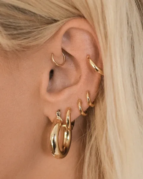 LUV AJ BABY AMALFI TUBE HOOPS IN GOLD