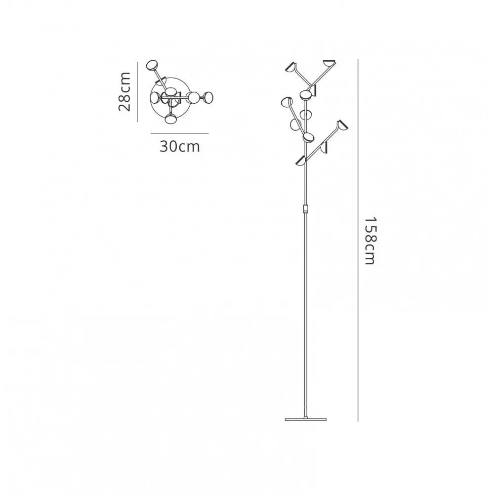 Mantra M6268 Adn 10 Light Floor Lamp White