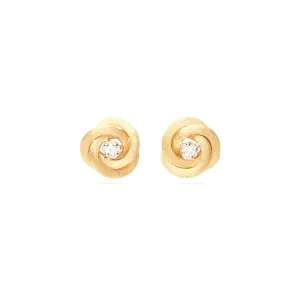 Marco Bicego Jaipur Gold Floral Studs With Diamonds