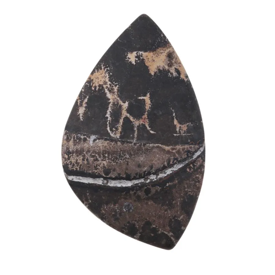 MATTE Artistic Jasper 25x36-40mm Free Form Marquise Pendant