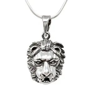 Men's 925 Sterling Silver Lion Pendant