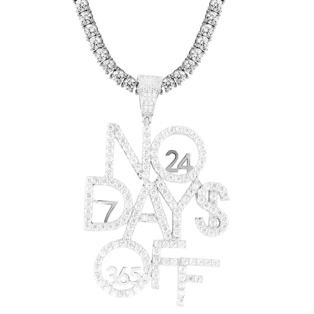 Men's No Days Off Grind 365 Days Hip Hop  Pendant