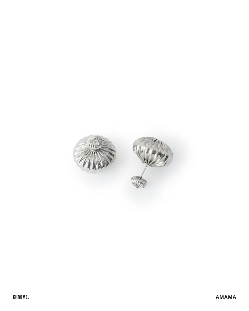 MINI MAXIMA FRONT BACK EARRINGS IN CHROME