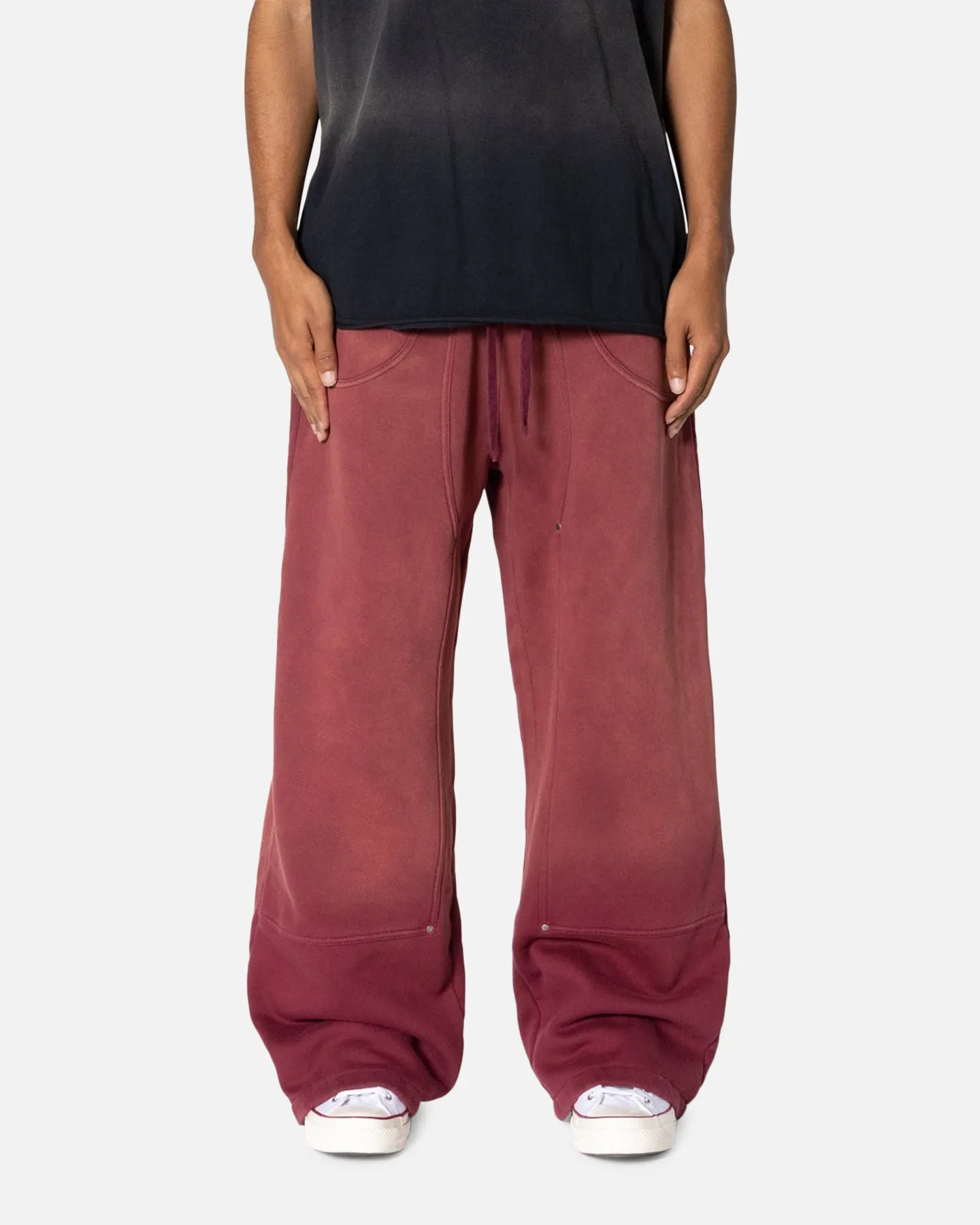 MNML West Double Knee Sweatpants Red