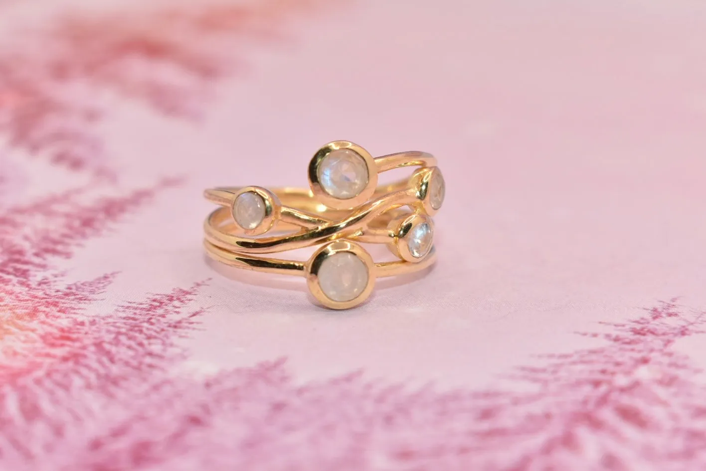 Moonstone Spiral Ring