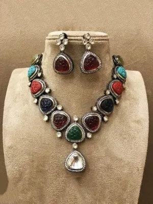 Multi Colored Prescious Stone Necklace