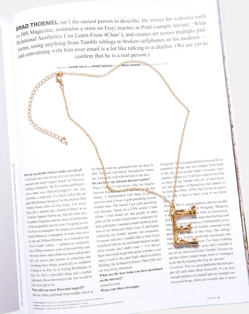 Necklace in Gold Letter E