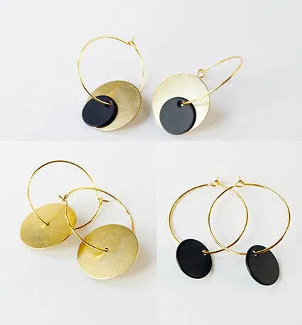 NIN/04 brass black 3 in 1 hoops