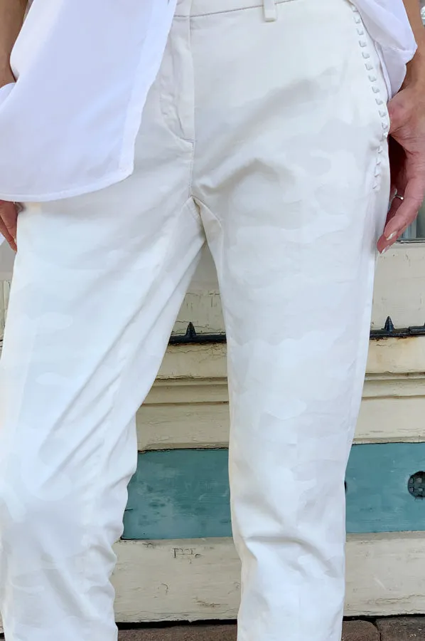 NY Slim Chino Pants - White Camo