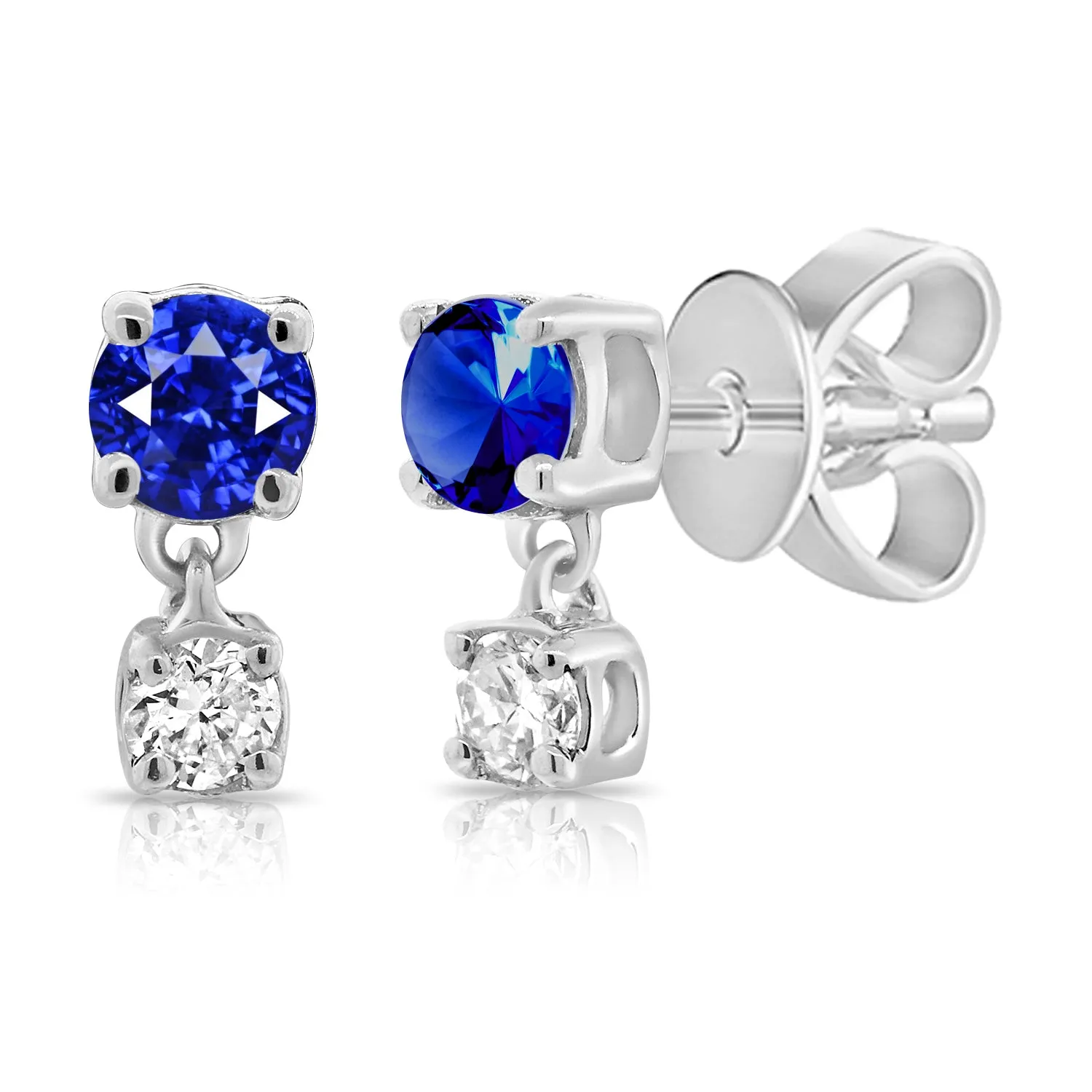 OKGs Collection 14K Gold Sapphire & Diamond Studs