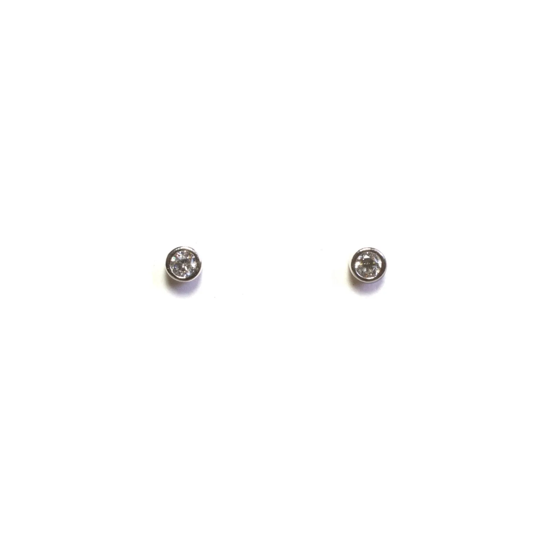 One Cubic Zirconia Stud Earrings