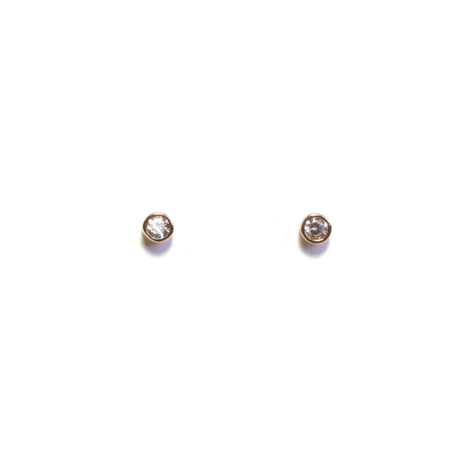 One Cubic Zirconia Stud Earrings